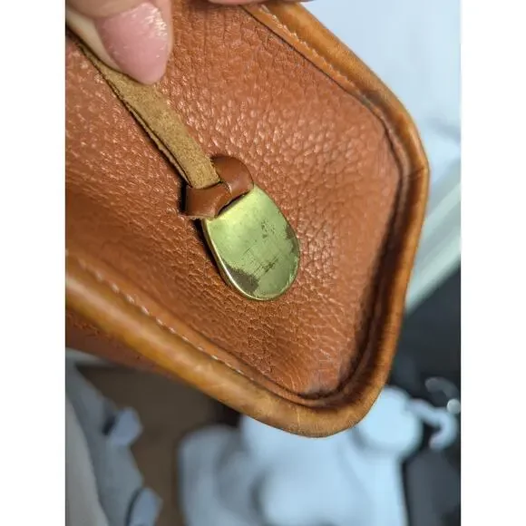 Vintage Dooney & Bourke Pebble British Tan Vachetta Leather Satchel Bag USA - Picture 9 of 16